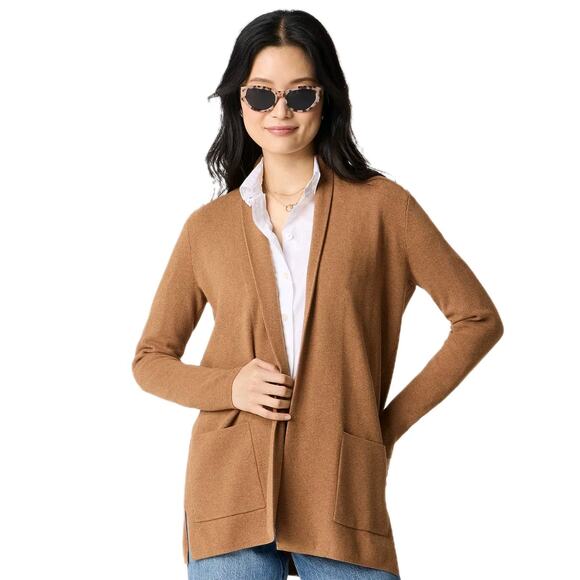 J. Crew Sweaters - J CREW Chelsea Sweater Blazer Heather Camel Long Sleeve 100% Cotton Women's XS